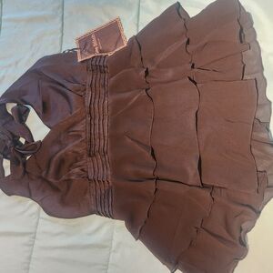 Love Stitch Black Ruffled Halter Blouse NWT